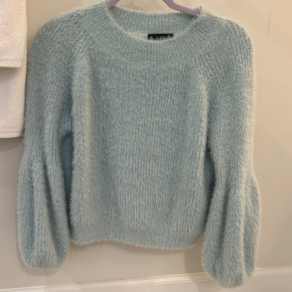 Lucy Paris Soft Blue Crew Neck Sweater